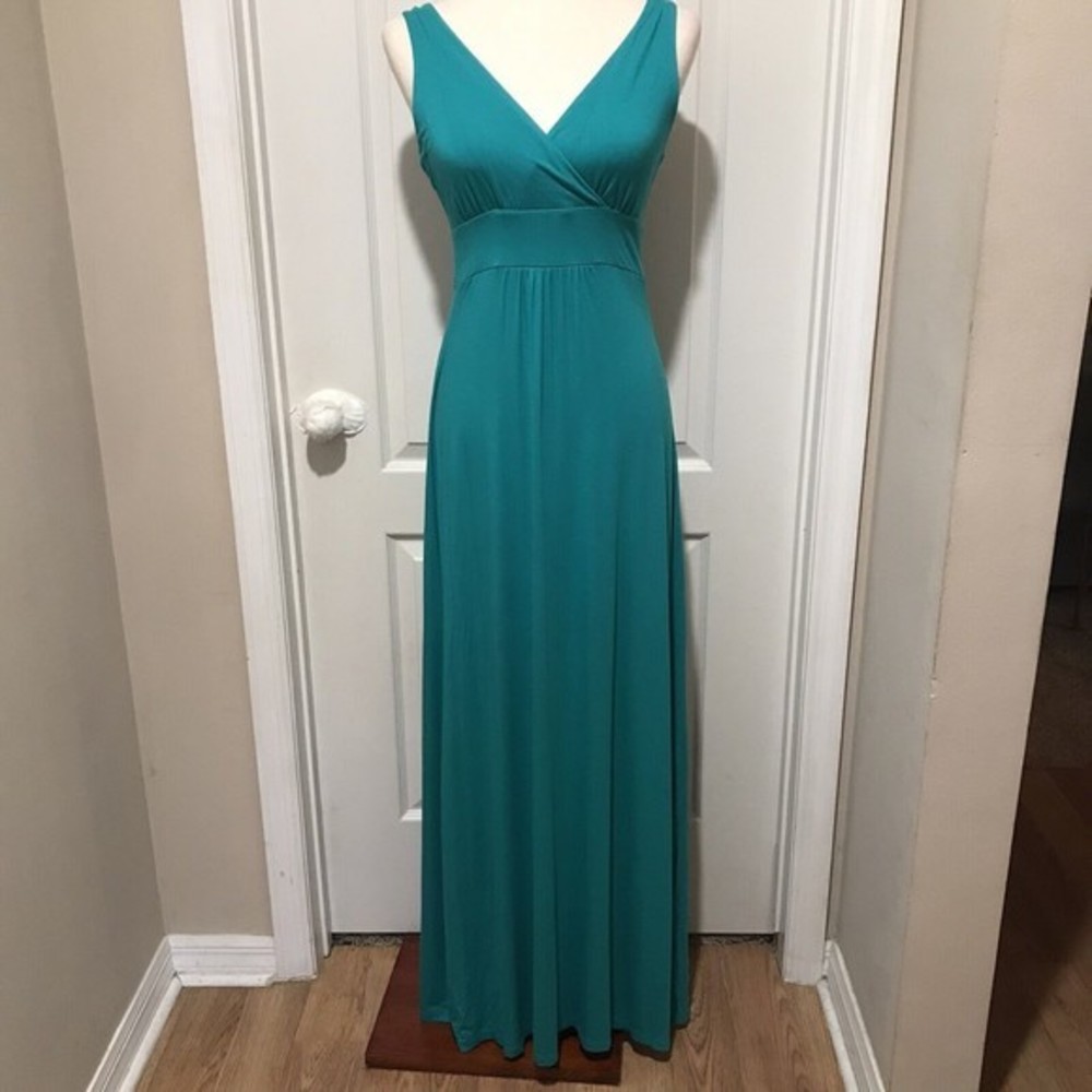 Cynthia Rowley Women's Small Sleeveless Emerald Green Maxi Dress‎ V Neck